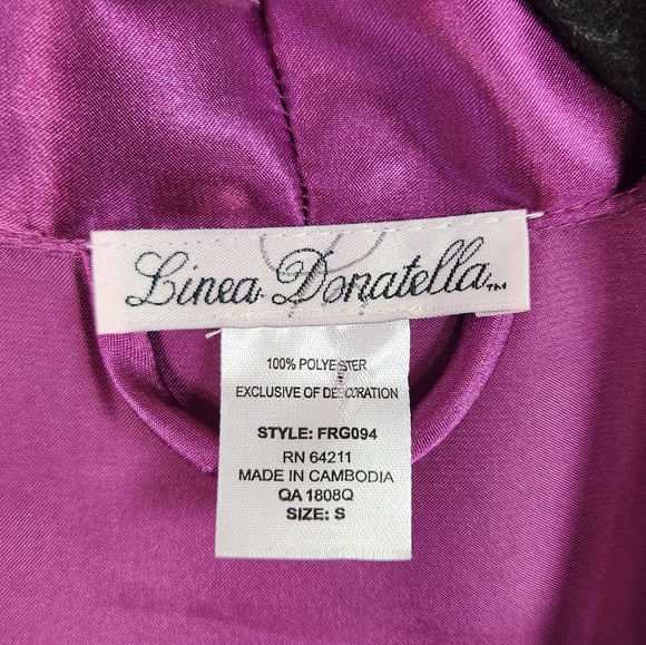 Vintage Linea Donatella Purple Satin Lace Robe Boudoir Lingerie Pin-Up Kimono - Picture 7 of 8